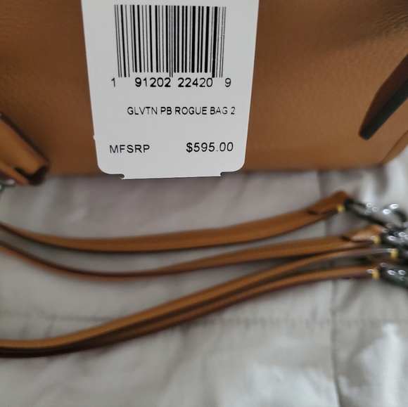 NWTs Gorgeous COACH ROGUE 25~ Rare Light Saddle Glvtn Pebble  Leather~ F54536 - Picture 7 of 12
